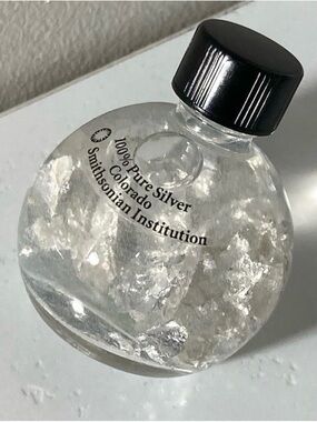 Smithsonian Institution 100% Pure Silver Flakes in Mini Decorative Bottle